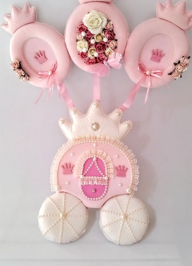 Bebek odası kapı süsü ;Balkabağı Araba Bebek Kapı