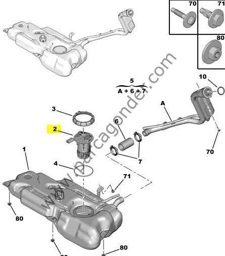 BENZİN DEPO ŞAMANDIRASI BENZİN POMPASI 1.2 VTI 301 C ELYSEE 2008 208 C4 CACTUS