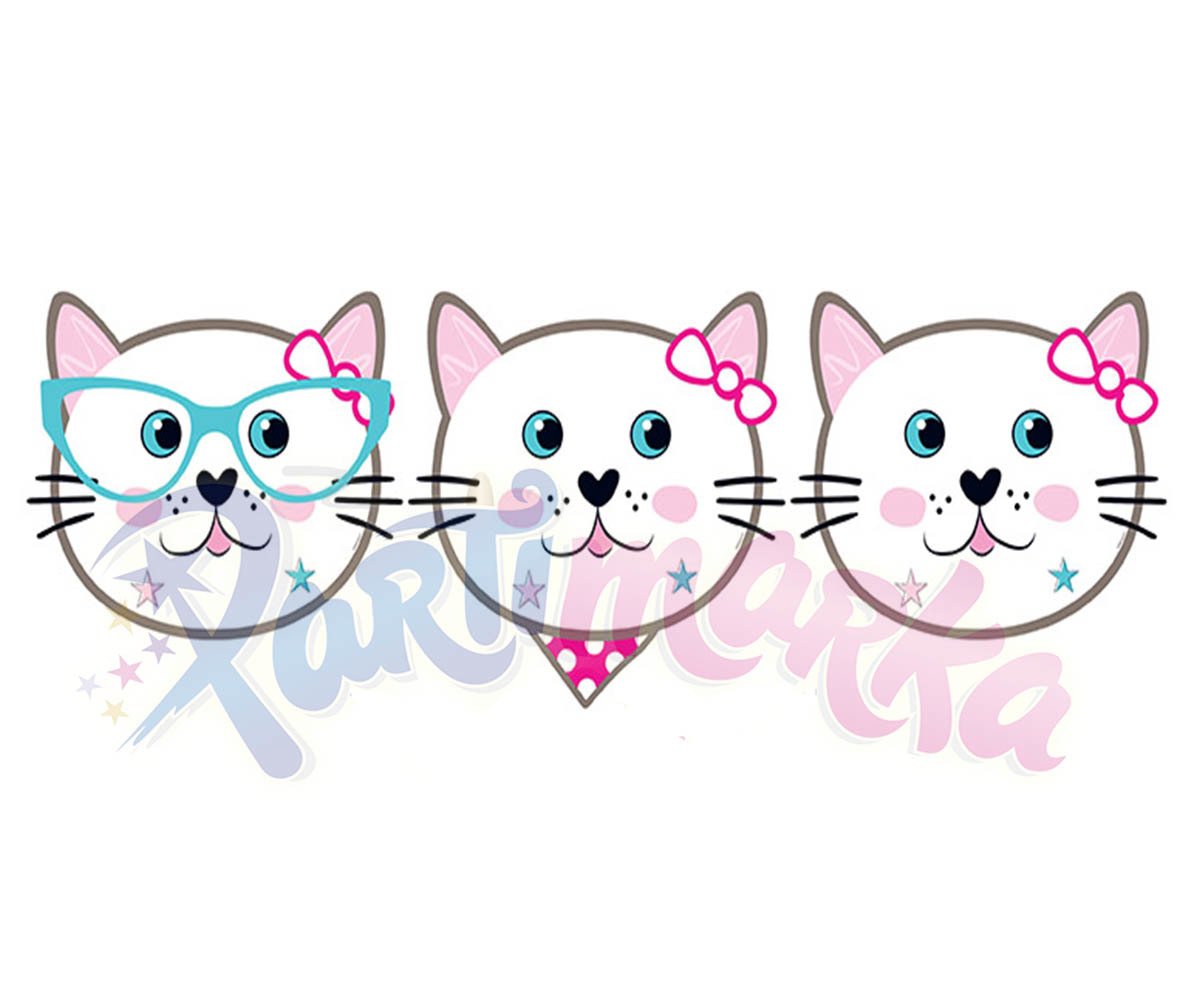Sevimli Kedi Maskeleri Kedi Temalı Doğum Günü Partisi