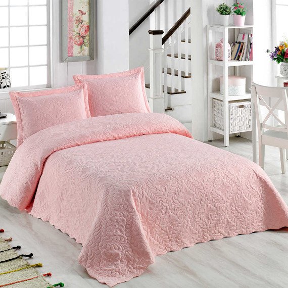 Ortum Ivy Pudra Kapitone 250x260 Cift Kisilik Yatak Ortusu