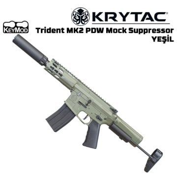 KRYTAC Trident MK2 PDW ''Mock Suppressor'' AEG Airsoft Tüfek - YEŞİL