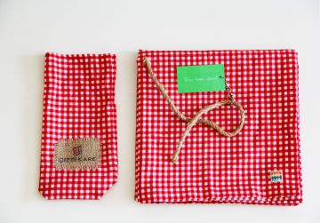 Kirmizi Beyaz Potikareli Masa Ortusu