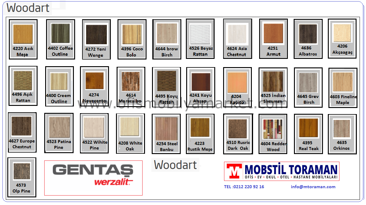 Werzalit Gentaş woodart kartela 2018 Werzalit Gentaş woodart kartela 2018