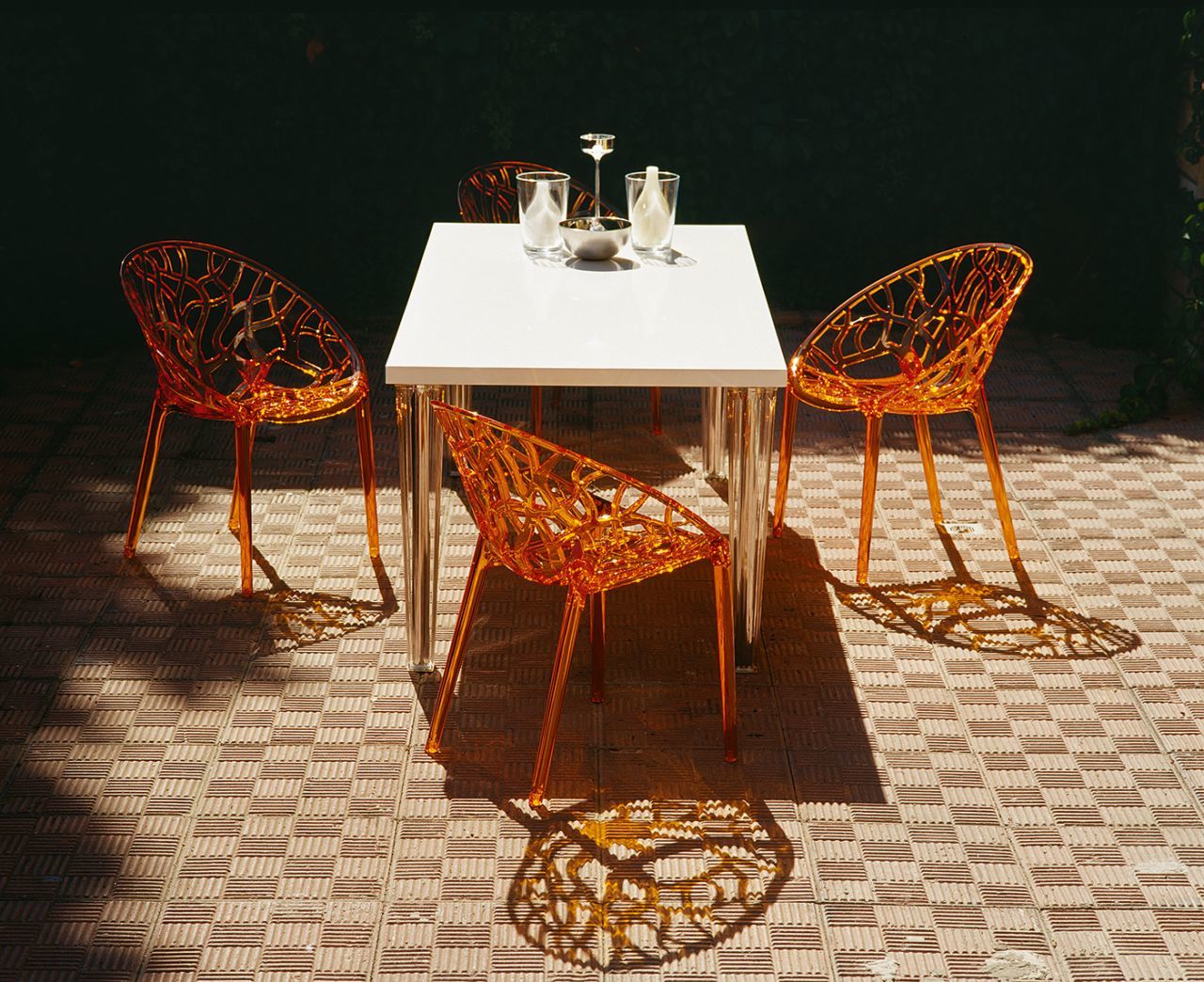 Siesta Crystal 4lü Sandalye Turuncu TransparanSiestaSiesta