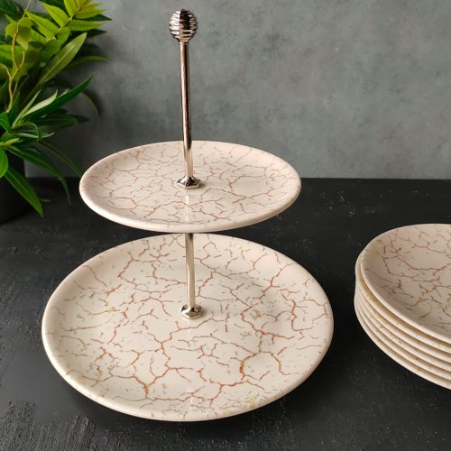 10 Parça Pasta Seti / Pasta Takımı Mercan