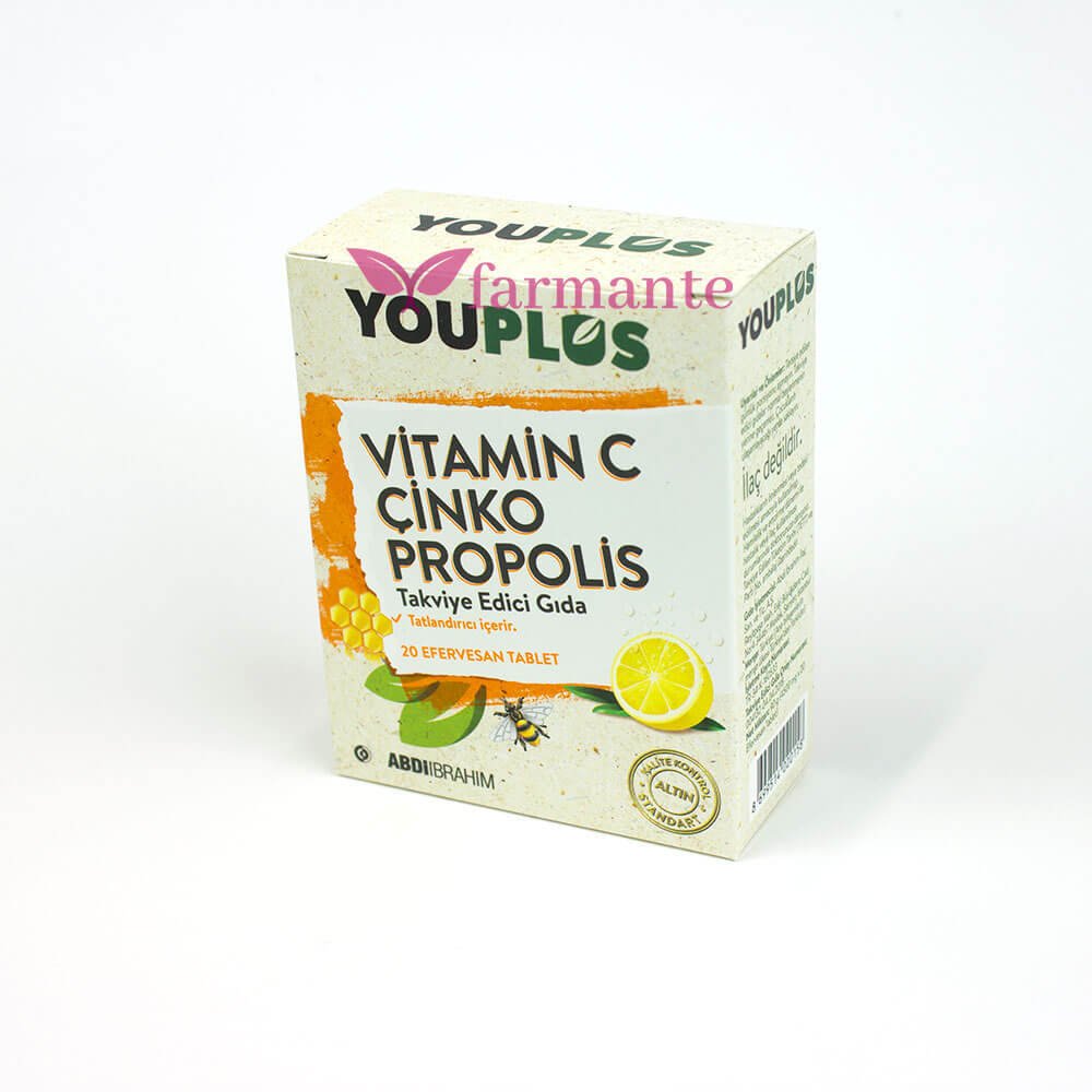 Youplus Vitamin C Cinko Propolis 20 Efervesan Tablet 39 67 Tl Bagisikliga Destek