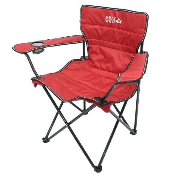 GrayWolf Quatro Bardaklı Katlanır Kamp Sandalyesi (Kırmızı)