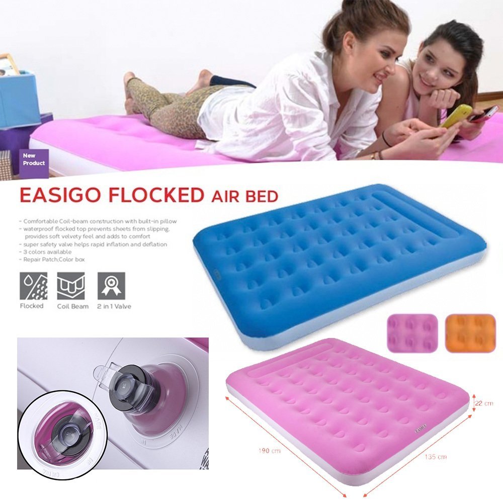 Jilong 27314 Easigo Flocked Mavi Çift Kişilik Şişme Yatak