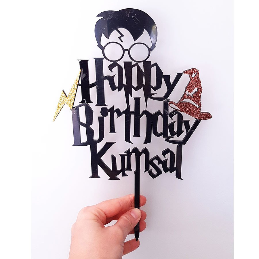 Harry Potter Happy Birthday Cake Topper Pasta Süsü