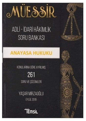 SÜPER FİYAT Temsil 2019 Hakimlik MÜESSİR Anayasa Hukuku Çıkmış Soru Bankası Çözümlü - Yaşar Mirzaoğlu Temsil Kitap Yayınları