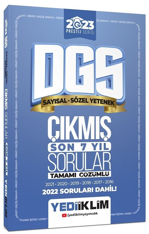 Yediiklim 2023 DGS Prestij Son 7 Yıl Çıkmış Sorular Çözümlü Yediiklim Yayınları Yediiklim 2023 DGS Prestij Son 7 Yıl Çıkmış Sorular Çözümlü Yediiklim Yayınları