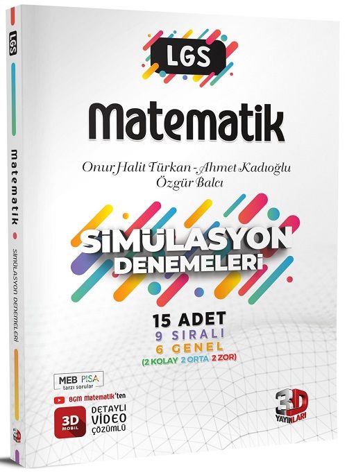 3D Yayınları LGS Matematik Simülasyon 15 Deneme Video Çözümlü 3D Yayınları 3D Yayınları LGS Matematik Simülasyon 15 Deneme Video Çözümlü 3D Yayınları