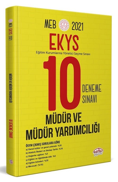 Editör 2021 MEB EKYS Müdür ve Yardımcılığı 10 Deneme Editör Yayınları Editör 2021 MEB EKYS Müdür ve Yardımcılığı 10 Deneme Editör Yayınları