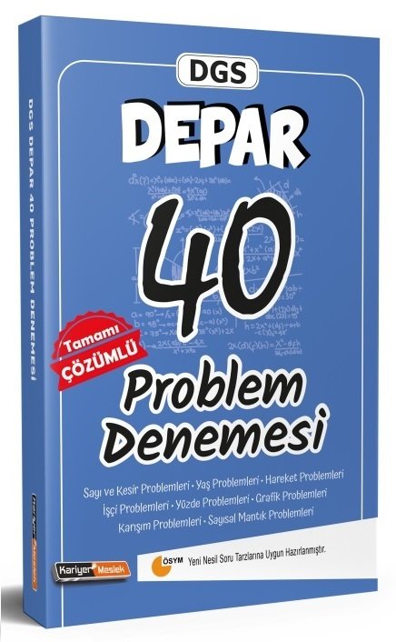 Kariyer Meslek DGS Problem DEPAR 40 Deneme Çözümlü Kariyer Meslek Yayınları Kariyer Meslek DGS Problem DEPAR 40 Deneme Çözümlü Kariyer Meslek Yayınları