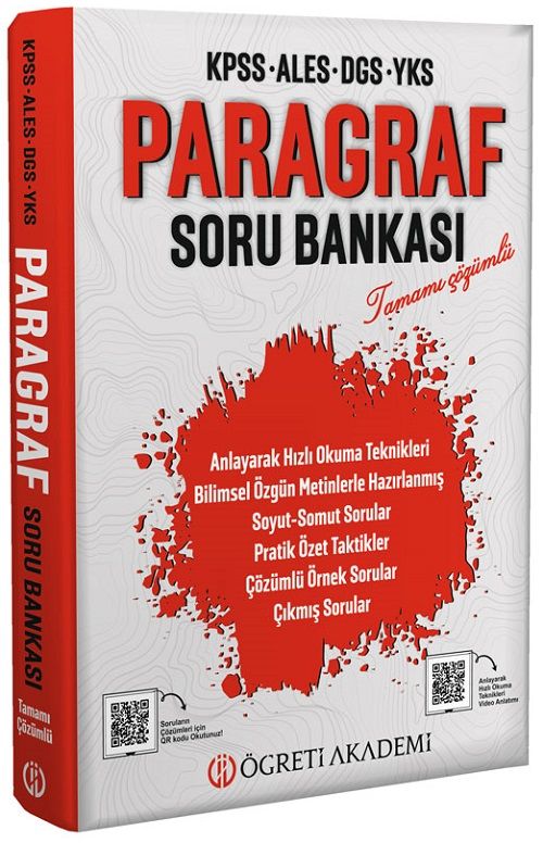 Öğreti KPSS ALES DGS TYT AYT Paragraf Soru Bankası Çözümlü Öğreti Akademi Öğreti KPSS ALES DGS TYT AYT Paragraf Soru Bankası Çözümlü Öğreti Akademi
