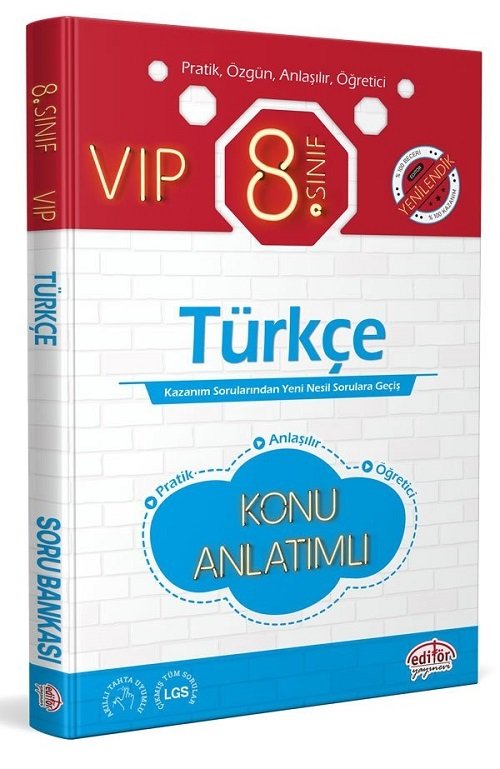 Editör 8. Sınıf VIP Türkçe Konu Anlatımı Editör Yayınları Editör 8. Sınıf VIP Türkçe Konu Anlatımı Editör Yayınları
