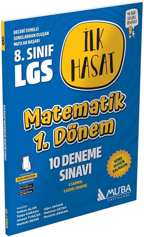 Muba 8. Sınıf LGS Matematik 1. Dönem İlk Hasat 10 Deneme Muba Yayınları Muba 8. Sınıf LGS Matematik 1. Dönem İlk Hasat 10 Deneme Muba Yayınları