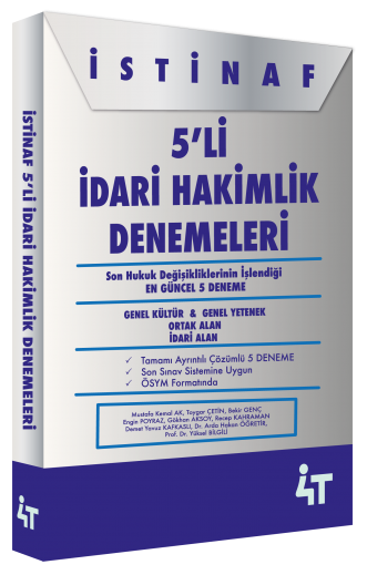 4T Yayınları İdari Hakimlik İstinaf 5 Deneme 4T Yayınları 4T Yayınları İdari Hakimlik İstinaf 5 Deneme 4T Yayınları