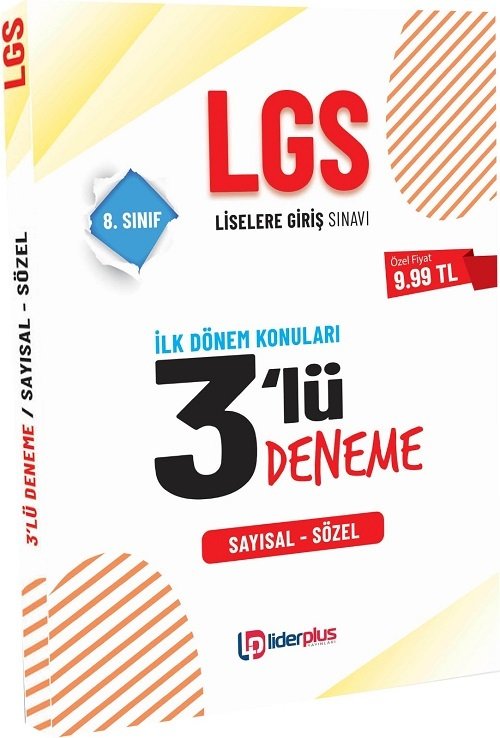 Lider Plus 2020 8. Sınıf LGS 3 Deneme İlk Dönem Konuları Lider Plus Yayınları Lider Plus 2020 8. Sınıf LGS 3 Deneme İlk Dönem Konuları Lider Plus Yayınları
