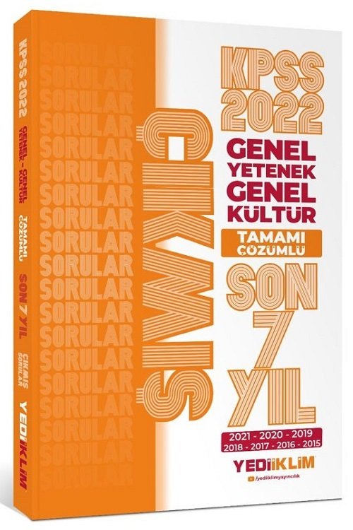 Yediiklim 2022 KPSS Genel Yetenek Genel Kültür Son 7 Yıl Çıkmış Sorular Çözümlü Yediiklim Yayınları TU10324 Yediiklim 2022 KPSS Genel Yetenek Genel Kültür Son 7 Yıl Çıkmış Sorular Çözümlü Yediiklim Yayınları TU10324