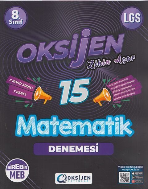 Oksijen 8. Sınıf LGS Matematik Oksijen 15 Deneme Oksijen Yayınları Oksijen 8. Sınıf LGS Matematik Oksijen 15 Deneme Oksijen Yayınları