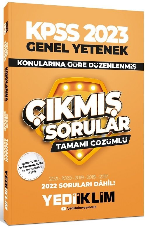 Yediiklim 2023 KPSS Genel Yetenek Konularına Göre Çıkmış Sorular Çözümlü Yediiklim Yayınları TU10489 Yediiklim 2023 KPSS Genel Yetenek Konularına Göre Çıkmış Sorular Çözümlü Yediiklim Yayınları TU10489