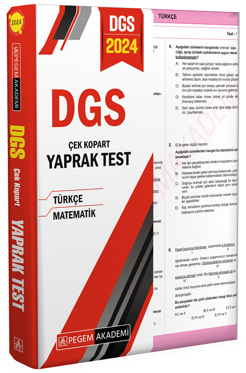 Pegem 2024 DGS Yaprak Test Çek Kopart Pegem Akademi Yayınları Pegem 2024 DGS Yaprak Test Çek Kopart Pegem Akademi Yayınları