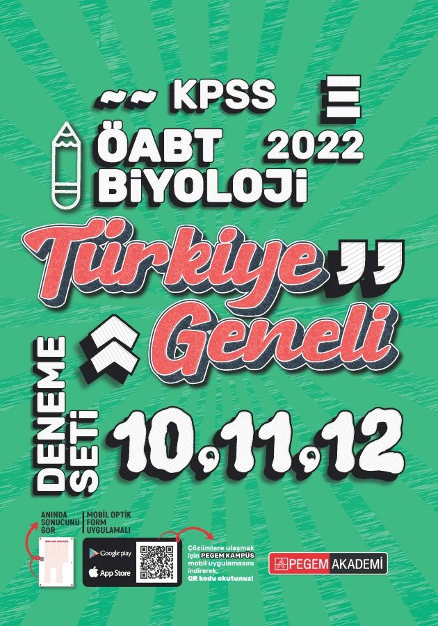 Pegem 2022 ÖABT Biyoloji Öğretmenliği Türkiye Geneli 3 Deneme (10-11-12) Pegem Akademi Yayınları Pegem 2022 ÖABT Biyoloji Öğretmenliği Türkiye Geneli 3 Deneme (10-11-12) Pegem Akademi Yayınları