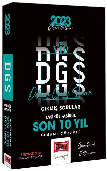 Yargı 2023 DGS VIP Son 10 Yıl Çıkmış Sorular Yargı Yayınları