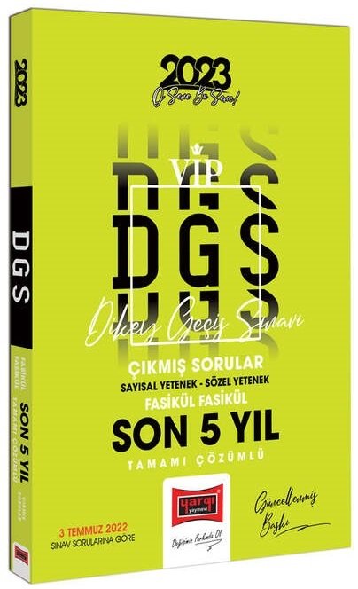 Yargı 2023 DGS VIP Son 5 Yıl Fasikül Fasikül Çıkmış Sorular Yargı Yayınları Yargı 2023 DGS VIP Son 5 Yıl Fasikül Fasikül Çıkmış Sorular Yargı Yayınları