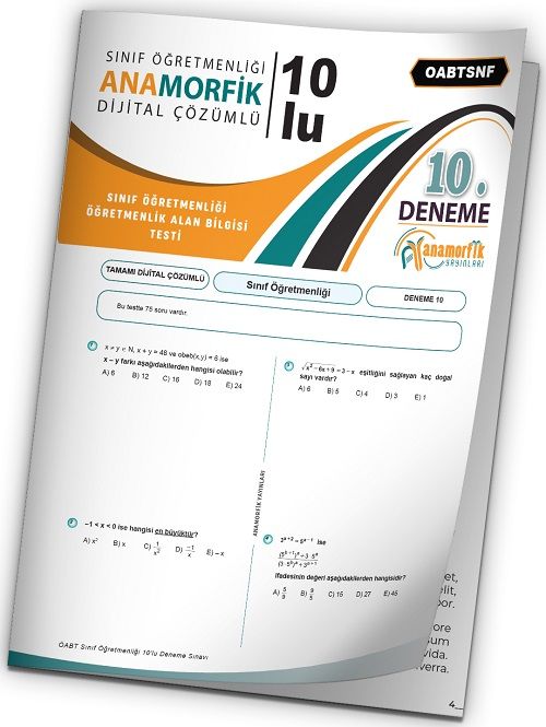 Anamorfik 2023 ÖABT Sınıf Öğretmenliği Türkiye Geneli Deneme 10. Kitapçık Dijital Çözümlü Anamorfik Yayınları Anamorfik 2023 ÖABT Sınıf Öğretmenliği Türkiye Geneli Deneme 10. Kitapçık Dijital Çözümlü Anamorfik Yayınları