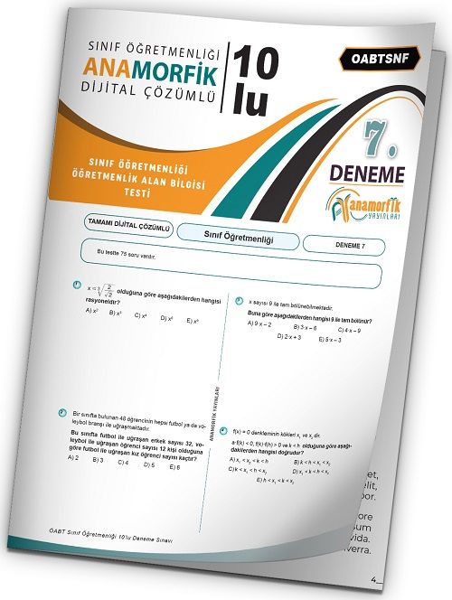 Anamorfik 2023 ÖABT Sınıf Öğretmenliği Türkiye Geneli Deneme 7. Kitapçık Dijital Çözümlü Anamorfik Yayınları Anamorfik 2023 ÖABT Sınıf Öğretmenliği Türkiye Geneli Deneme 7. Kitapçık Dijital Çözümlü Anamorfik Yayınları