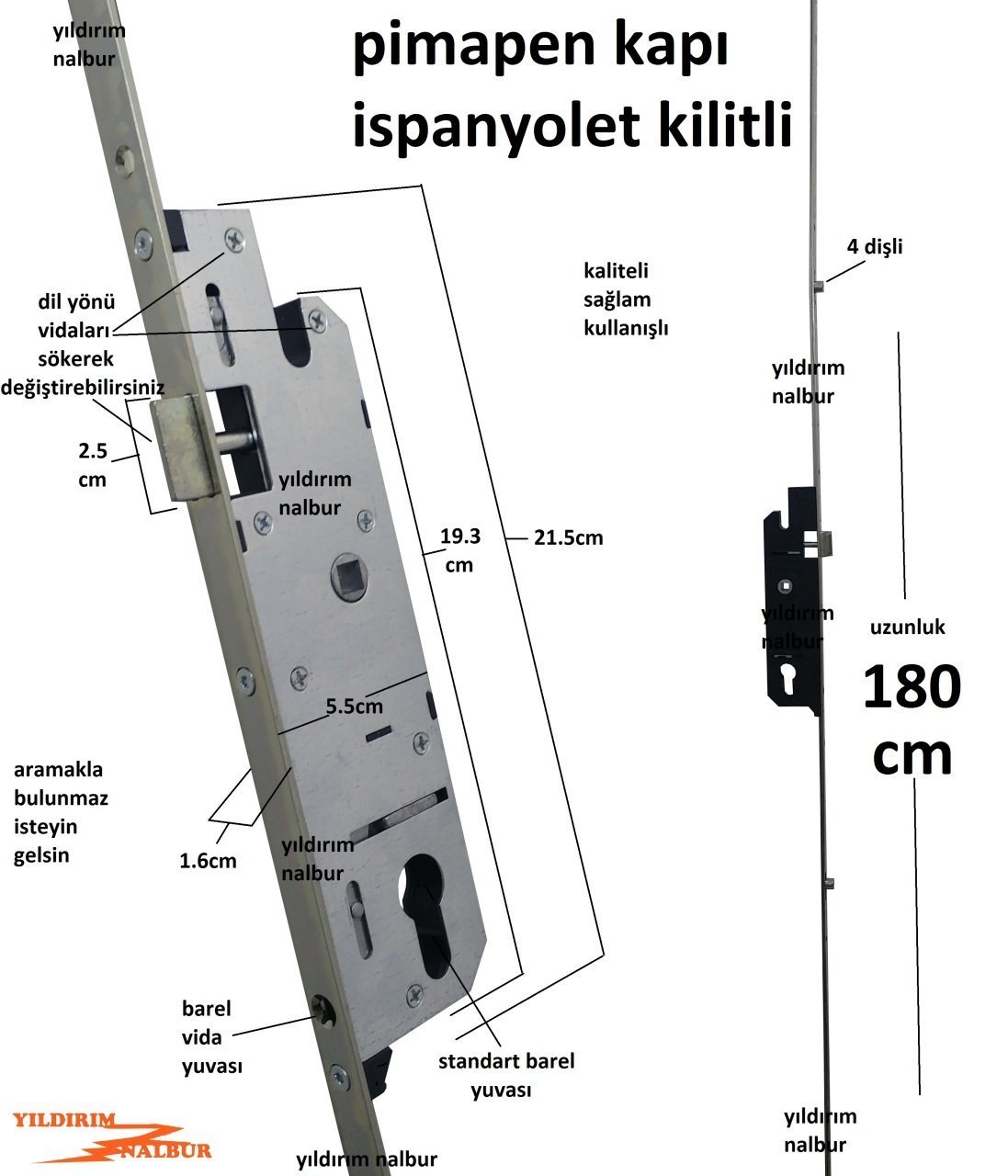Kale 269 Rp 40 Mm Pvc Kapi Wc Kilidi