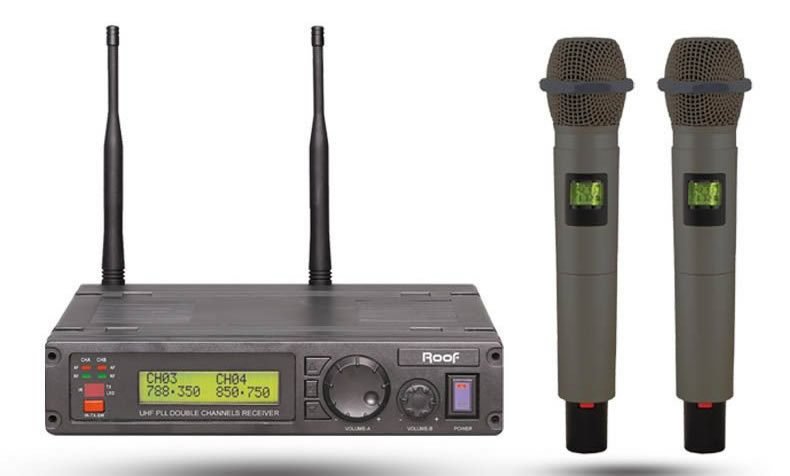 Roof R-1200 Dijital UHF Çift EL Telsiz Kablosuz Mikrofon