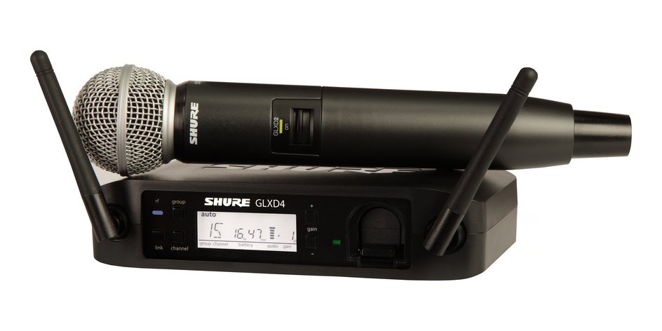 Shure GLXD24E/SM58 Dijital Tek EL Telsiz Kablosuz Mikrofon Shure GLXD24E/SM58 Dijital Tek EL Telsiz Kablosuz Mikrofon