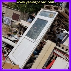 ikinci el kasali pvc balkon kapisi kapi kasa 230x78 cm kol var kilit var gobek var anahtari yok sorunsuz