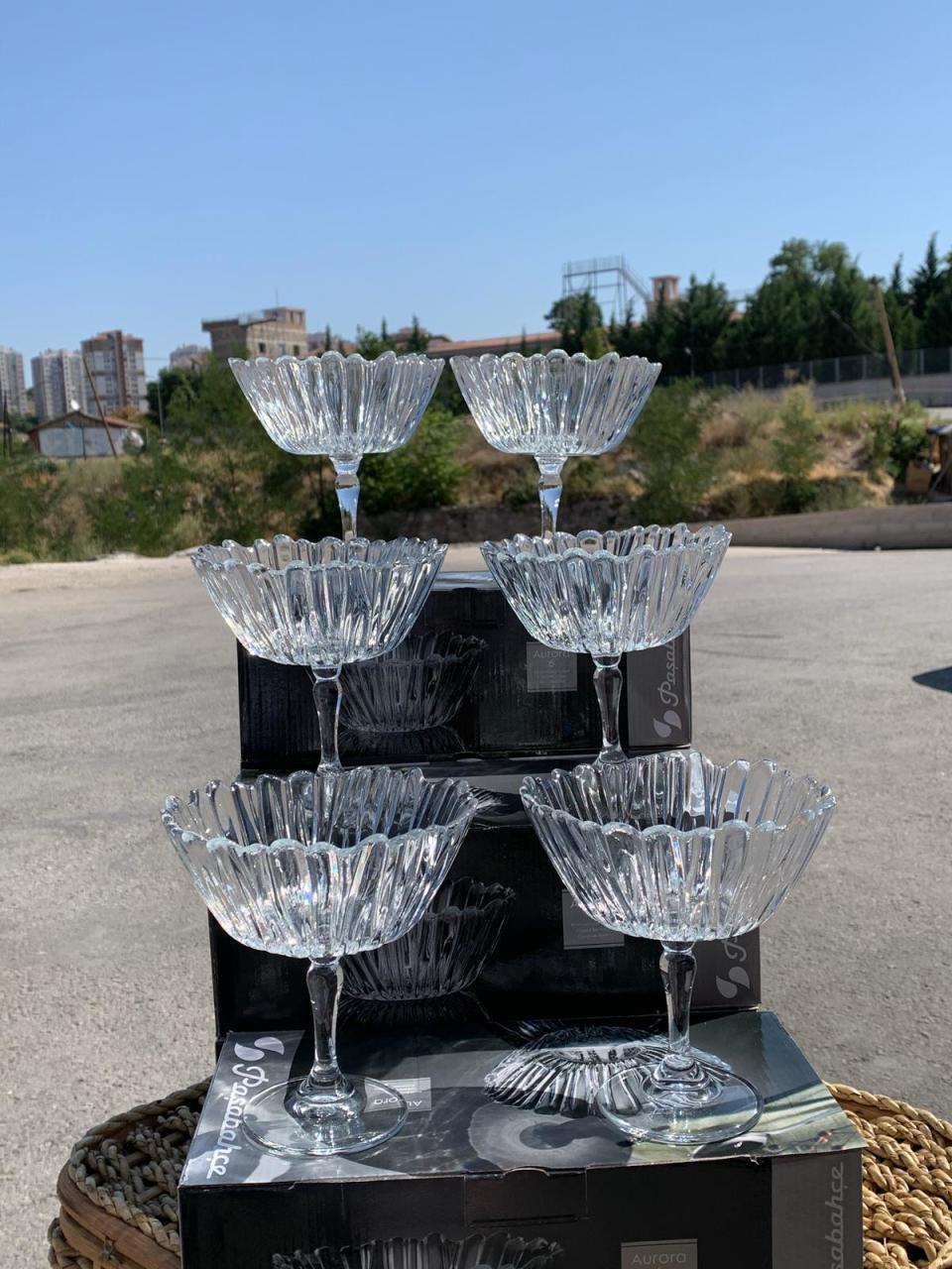 Paşabahçe 10601 Ayaklı Kase Aurora 6 Lı L 89 90 Tl L 89 90 Tl L Kase çerezlik Meyvelik Dondurmalık