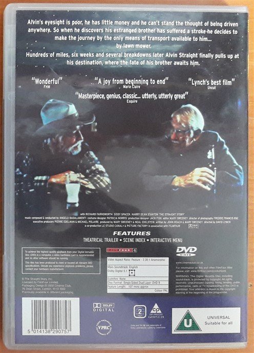 The Straight Story Richard Farnsworth Sissy Spacek Harry Dean Stanton David Lynch Dvd 