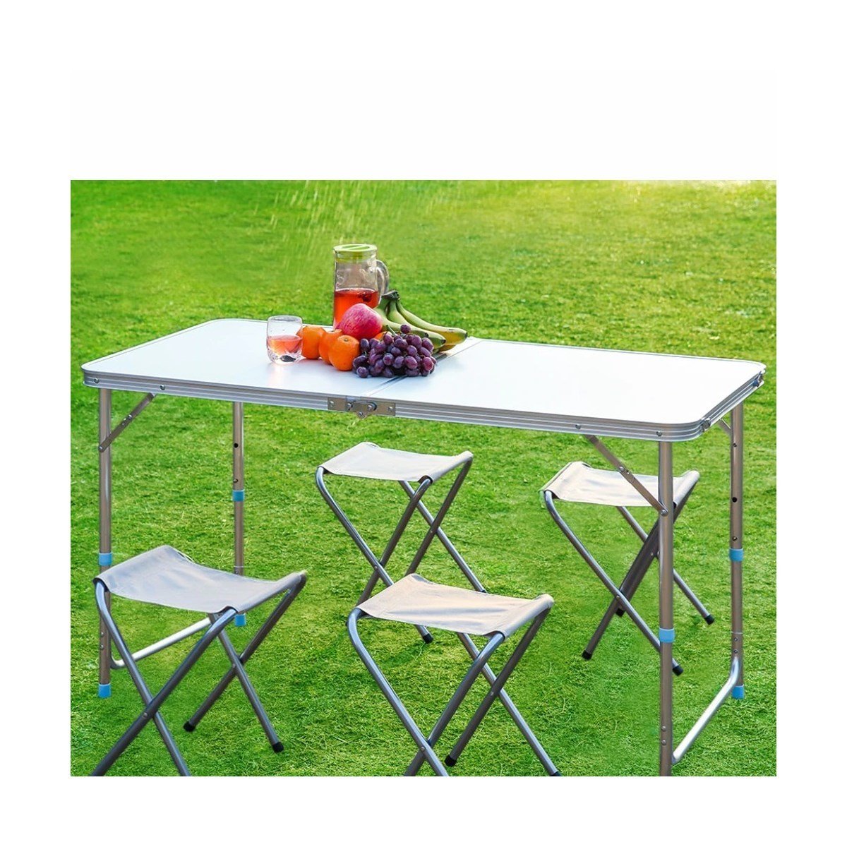 funky chairs katlanabilir piknik masası seti gri