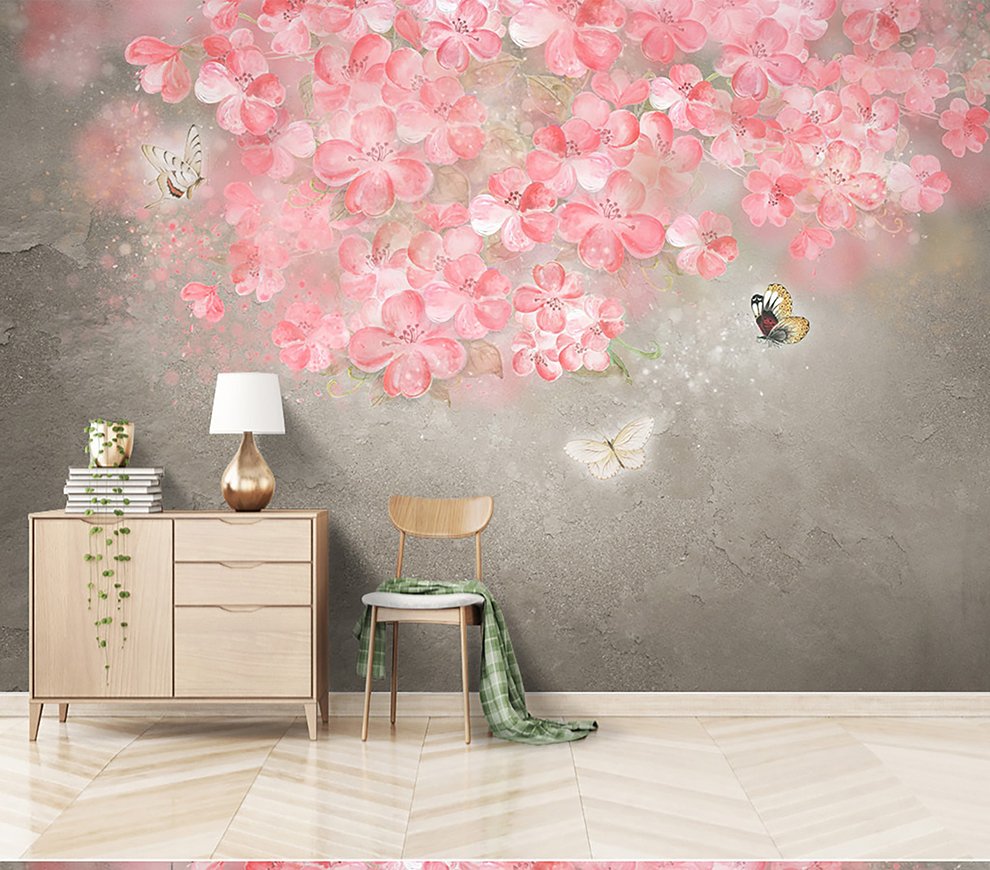 Çiçek Desenli Duvar Kağıdı PK10481010