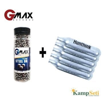 Gmax Defense Steel Çelik Bilye BBS 4.5 mm 1500 Adet + CO2 Tüp 5 Adet