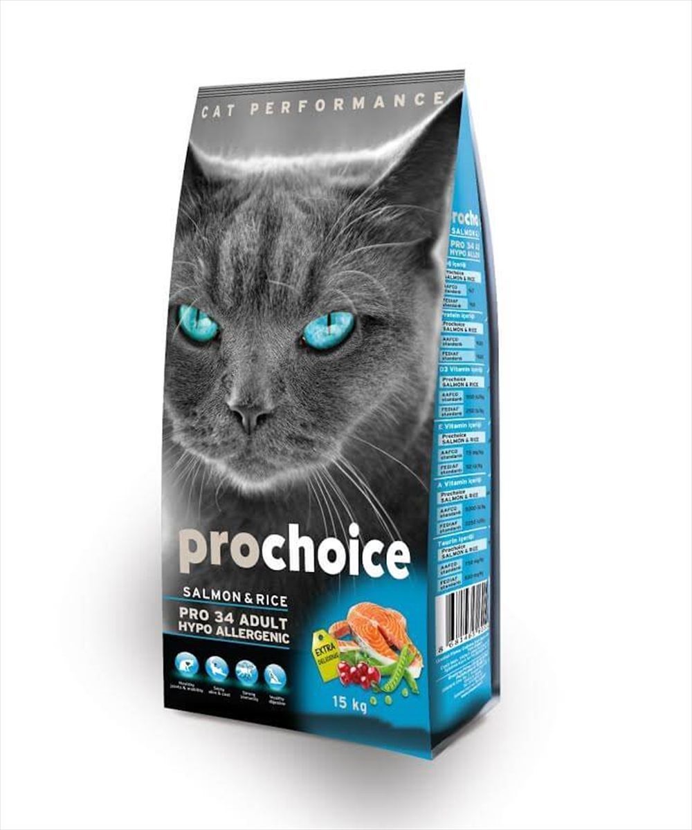 Pro Choice Pro 34 Salmon & Rice Somonlu Yetişkin Kedi Maması 15 Kg
