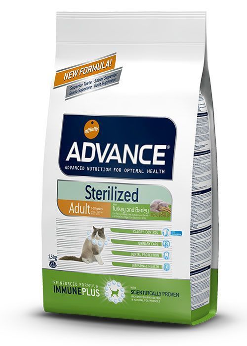 Advance Sterilised Hindili Kısırlaştırılmış Yetişkin Kedi Maması 1.5 Kg