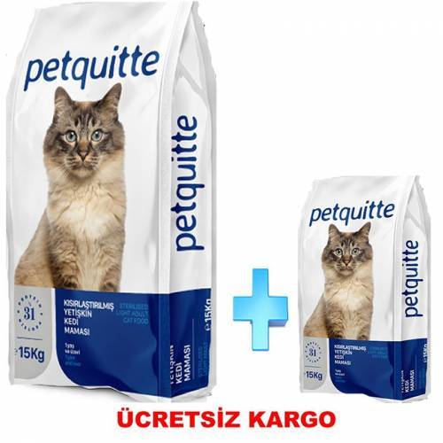 Petquitte Kısırlaştırılmış Yetişkin Kedi Maması 15 Kg + 1,5 Kg Mama