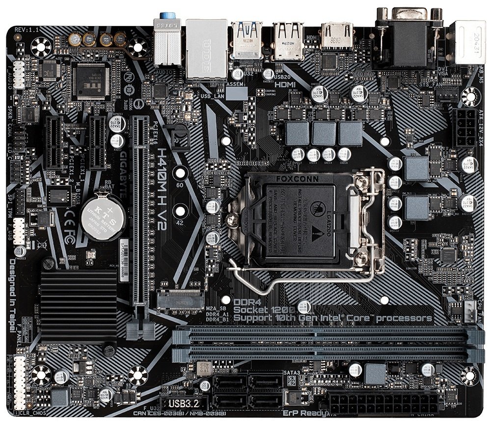 Gigabyte h410m установка m2