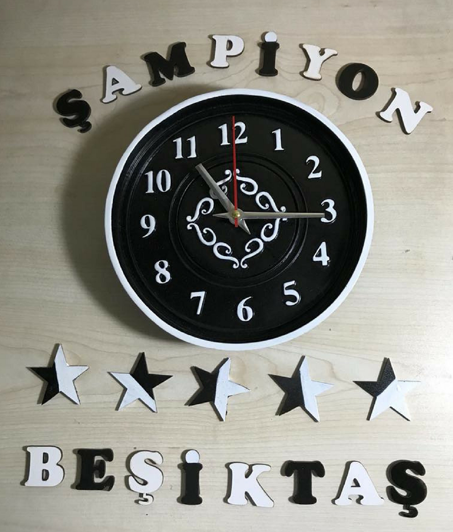Besiktas Duvar Saati / Beşiktaş Duvar Saati Kişiye Özel Futbol Sahası