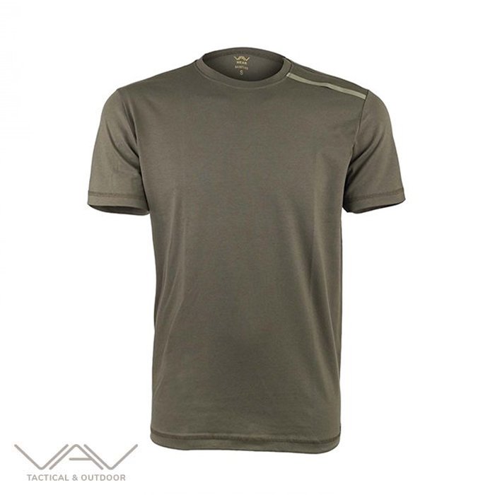 VAV Baseti-03 Yuvarlak Yaka Tişört Haki XS