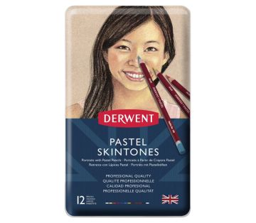 Derwent Pastel Pencil (Skintones) 12'li Teneke Kutu Pastel Kalem Seti