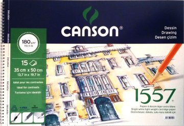 Canson 1557 Eskiz Spiralli Çizim Defteri 35x50 cm 180 gr 15 Sayfa