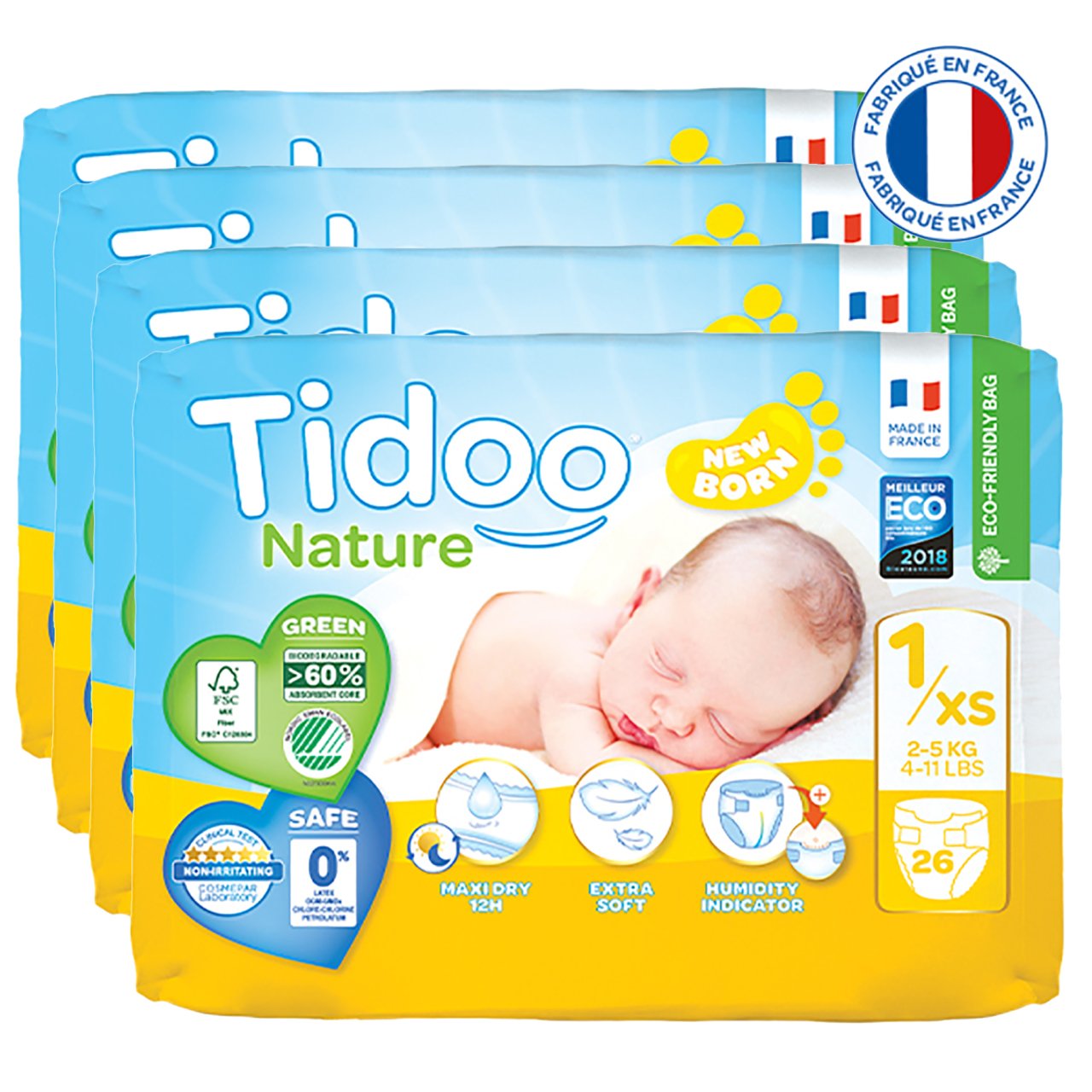 Tidoo Nature Bebek Bezi Yenidoğan 1 Beden Numara 25 kg 26x4 104 Adet